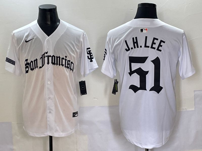 Men 2025 San Francisco Giants 51 J.H.Lee White Five generations Joint Name Nike MLB Jersey style 12
